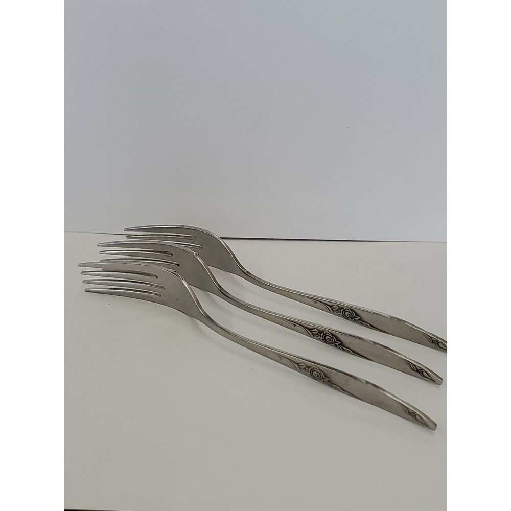 Forks-West Bend Twilight Rose (Set Of 3) Stainless Steel By‎ Oneida Silver(1979) - Picture 8 of 10